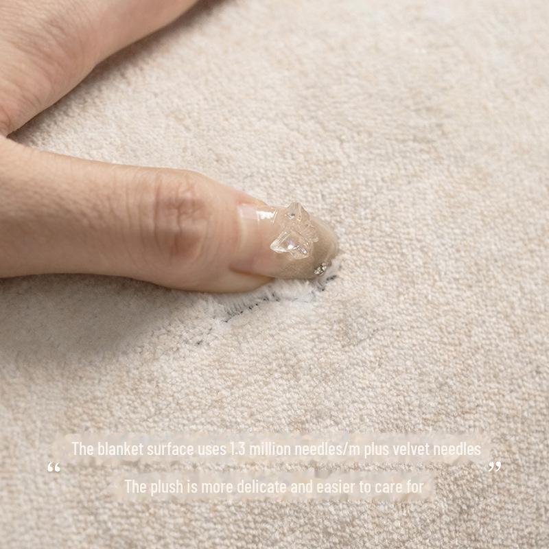 2024 French Cream Black Stone Carpet: Luxury Living Room & Bedroom Floor Mat