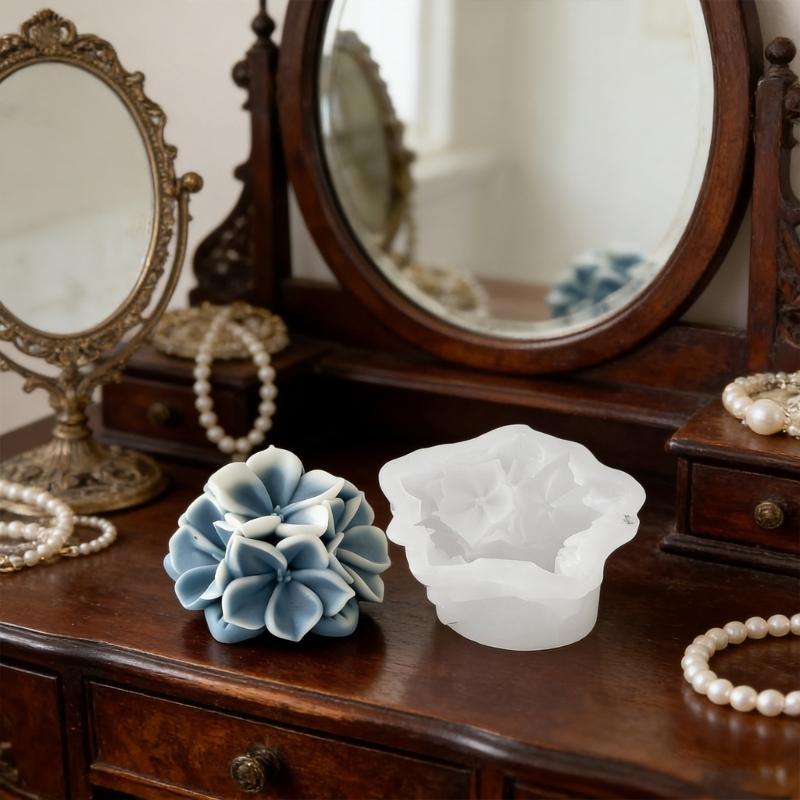 Detailed Hydrangea Designs Silicone Mould For Handmade Candle Soap And Desserts Easy To Cleaning