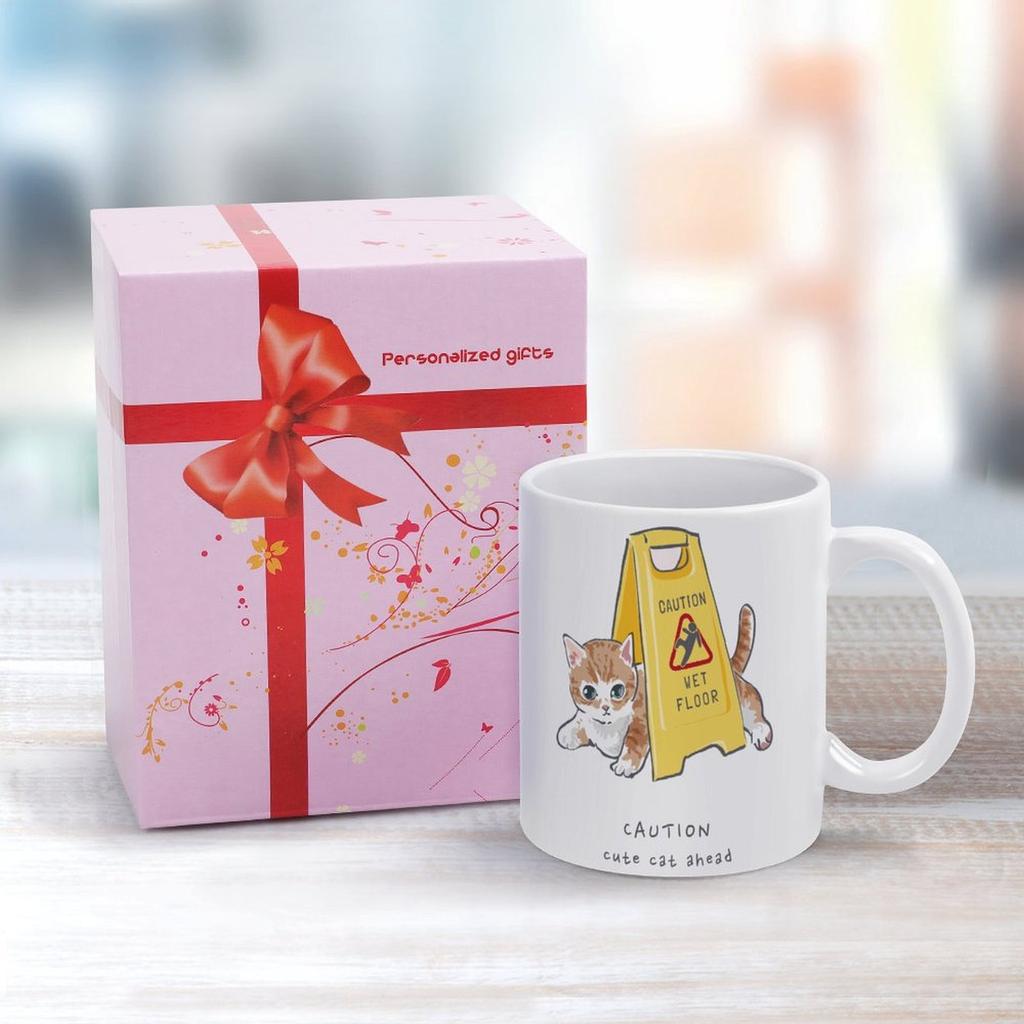 1Pack 11oz White Ceramic Mug With Clear Print On Both Sides Sturdy Coffee Cup Ideal For Home Office Gift Scenes