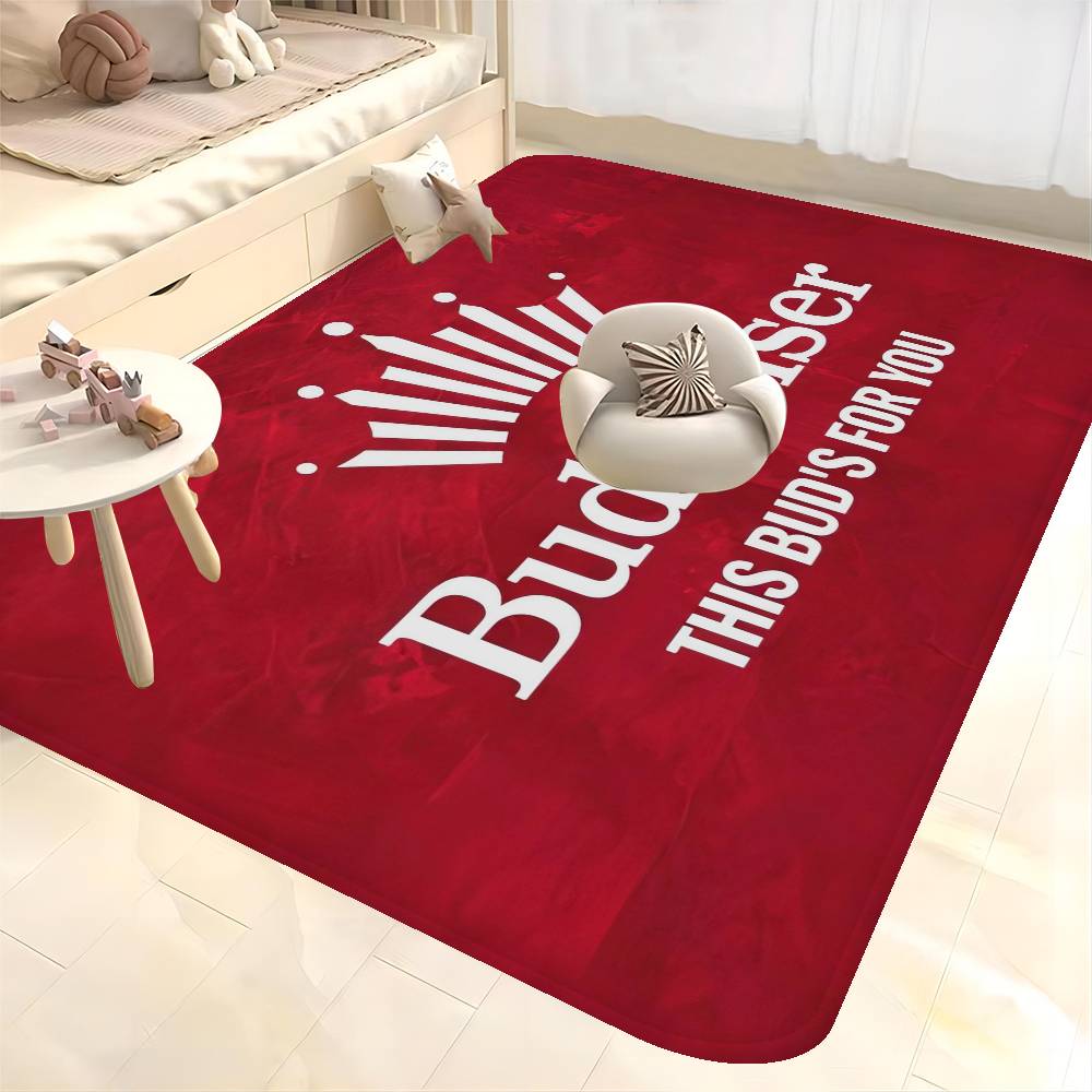 King Of Beer B-Budweiser Floor Mat INS Style Soft Bedroom Floor House Laundry Room Mat Anti-skid Household Carpets