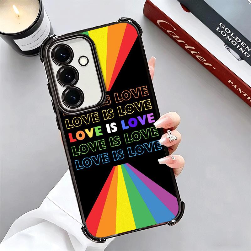 LGBT Rainbow Love Is Love Plating Phone Case For Samsung A17 A07 A37 A57 A16 A56 A15 A55 A14 A54 A13 A53 A26 A36 A25 A35 A24 A34