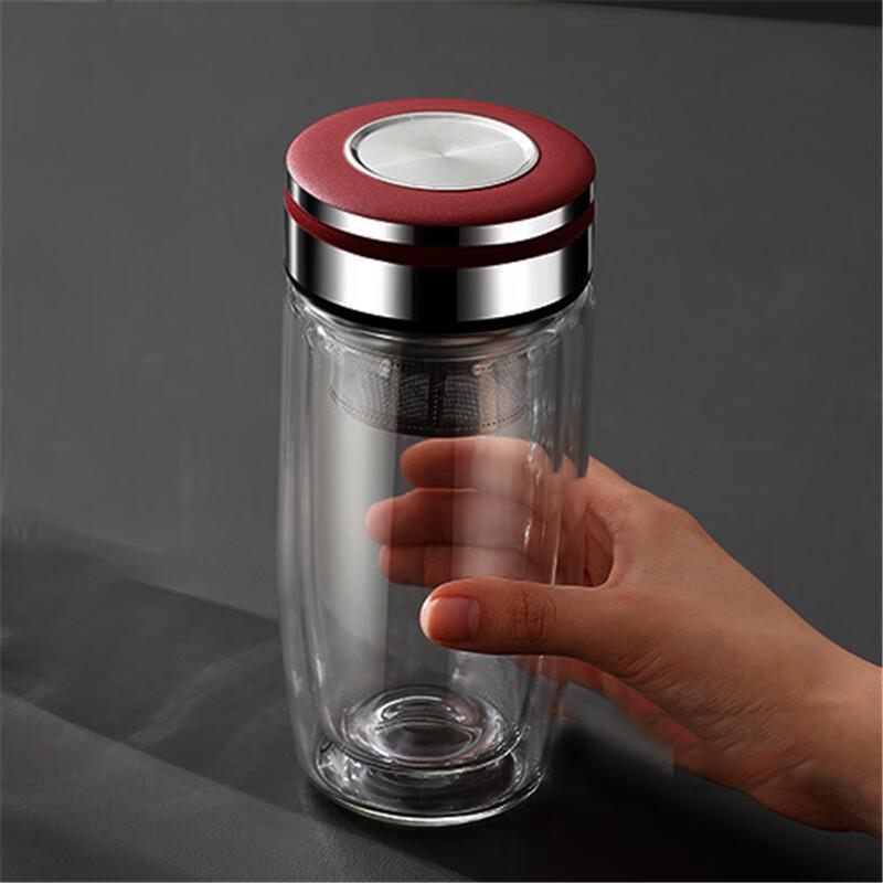 

Shangqi High-End Double-Wall Glass Tumbler with Red Ingot Lid