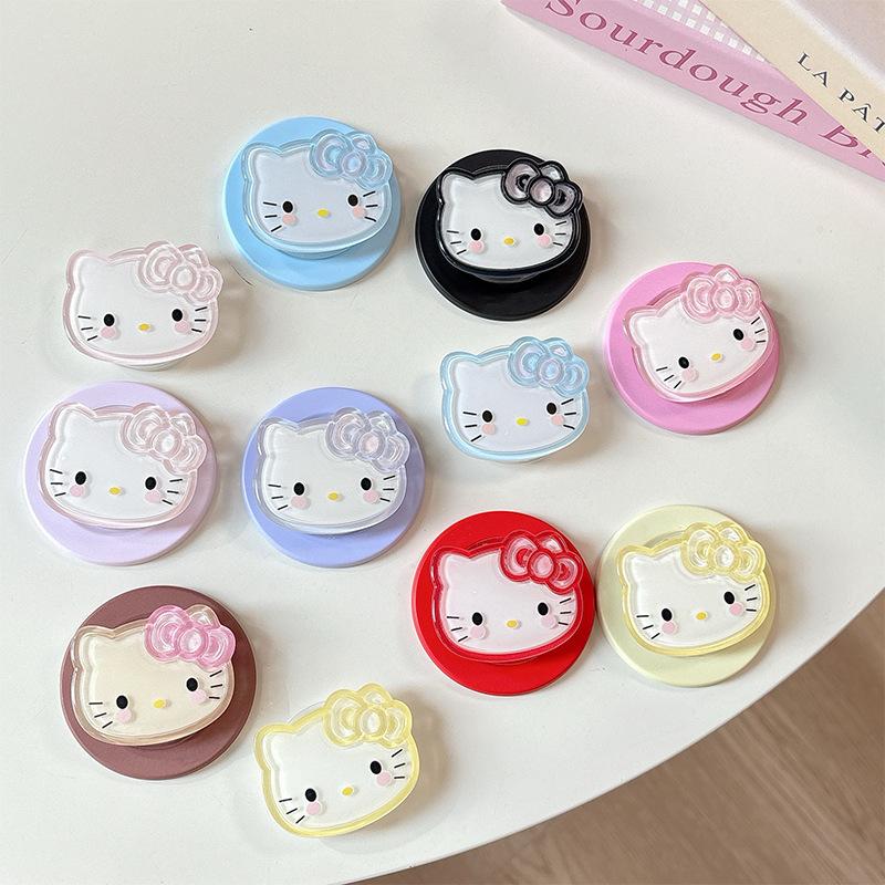 Cute Cartoon Small Fresh Kt Cat Mobile Phone Airbag Bracket Magnetic Desktop Paste Girl Cream Wind Ring