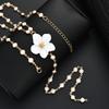 Elegant Women‘s Long Tassel Pearl Flower Necklace Fashion Gold White Color Pendants Necklace Beach Party Jewelry Accessories New