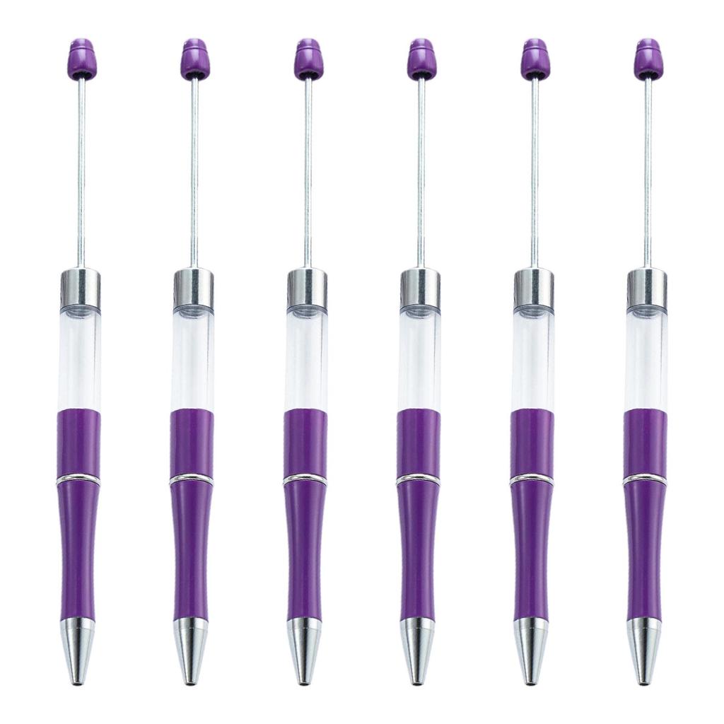 6x Bead Pen Beadable Ballpoint Pen Blank Pen Smooth Writing Pen 1.0mm Signature Pen Bead Rollerball Pen School Supplies