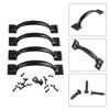 Black Barn Door Handles Decor Furniture Door Bow Drawer Handles Fashionable For Cabinet Drawer 138*30*33mm 4/8pcs