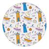 Children Cartoon Round Carpet Animal Puzzle Game Baby Crawl Mat Playful Soft Rug Room Decor