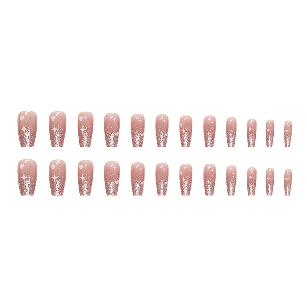 Valentine Fake Nails Short Press On Nails Square Red Full Cover Glue On Nails Valentine Heart-Shaped Nails With Cute Designs Extra Short With 2ml Glue