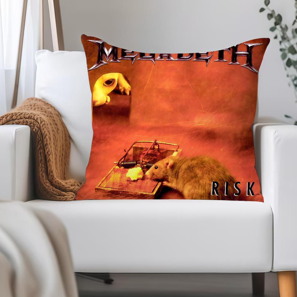 

M-megadeth Band Pillow Case Applicable Space For Guest Rooms Interiors Cars Office House Decoration 12x12Inch