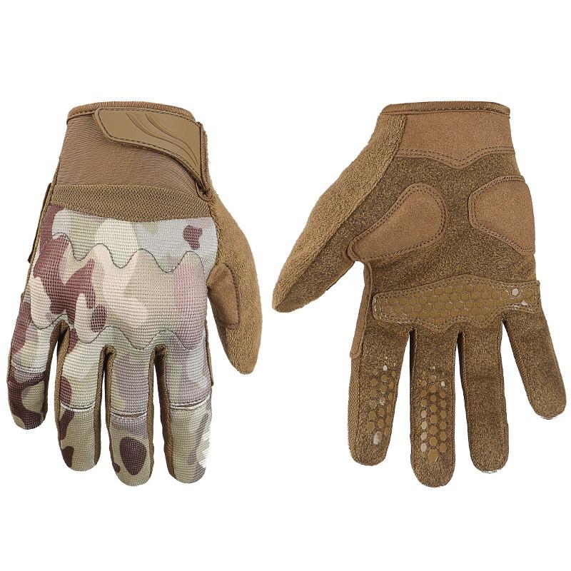 Tactical Cycling Gloves Men Outdoor Sports Touchscreen Compatible Anti-Slip Full Finger Nylon Riding Gear