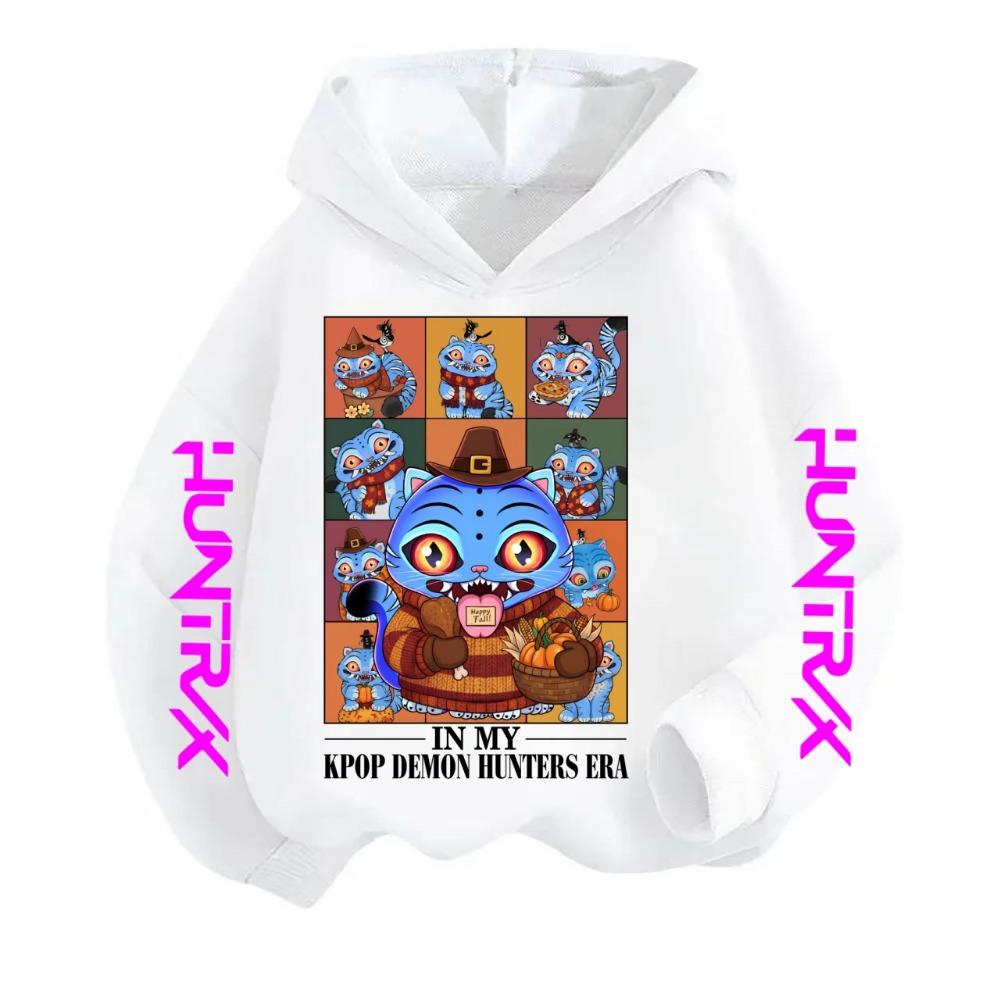 2025 Autumn/Winter Children's Sportswear Girls' Casual Top Sportswear Printed Kpop Devil Hunter Hoodie