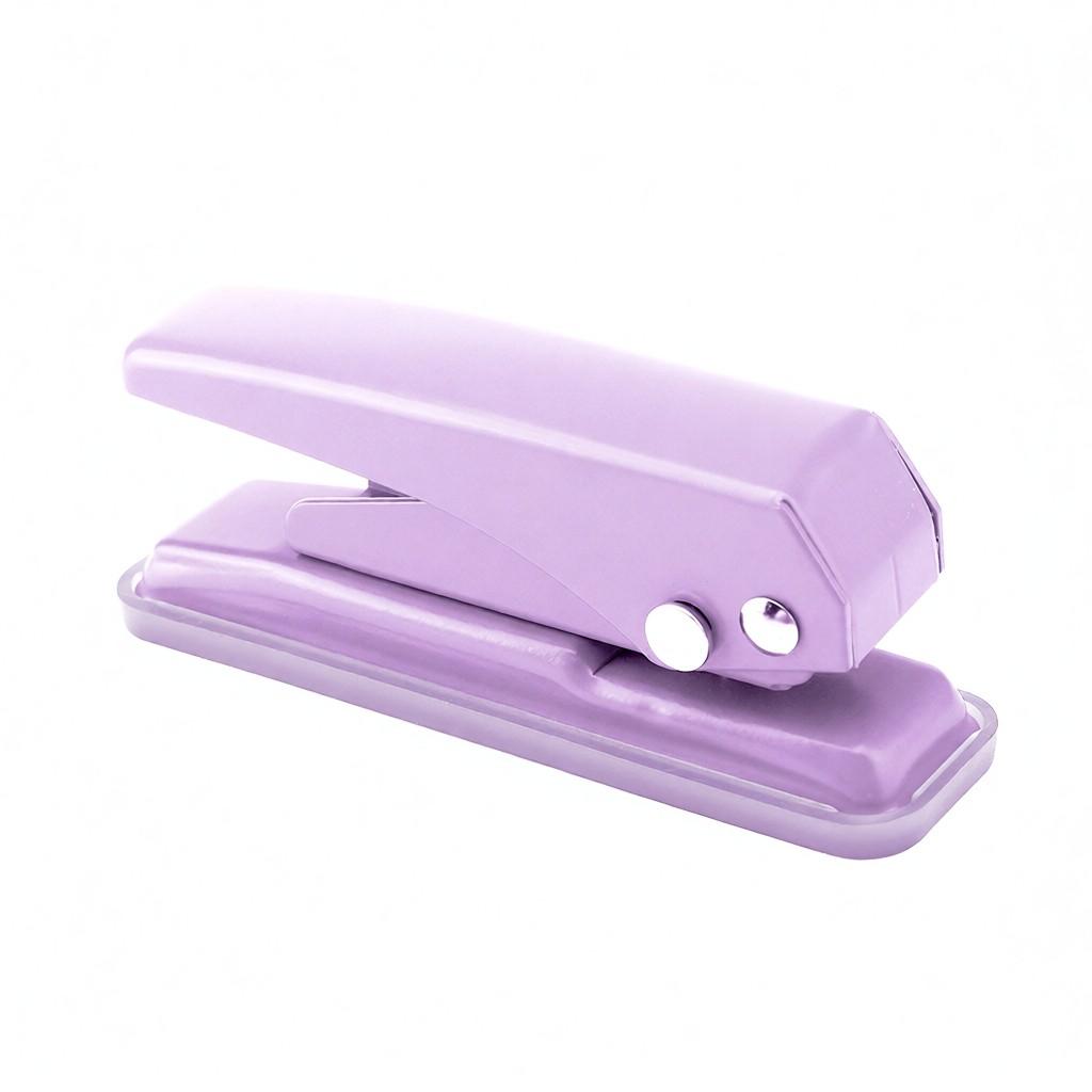 Mini Metal Single Hole Punch 1 Hole Paper Puncher 20 Sheet Capacity 6mm Holes Reduced Effort with Scraps Collector for Office School Home Supplies