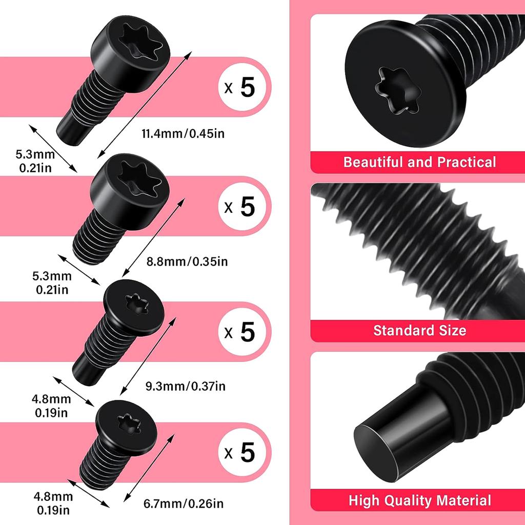 20-piece/set Ring Doorbell Security Screws Bolts Replacement Rings Doorbell Screws Quick Fixing for Video Doorbell