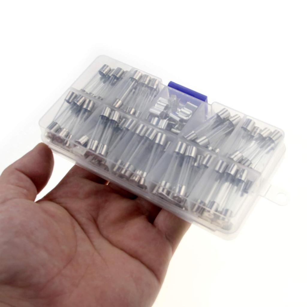 82Pcs Boxed 6×30mm Fast Blow Glass Tube Fuse Assortment 0.5A-30A with Fuse Holders Combo Kit