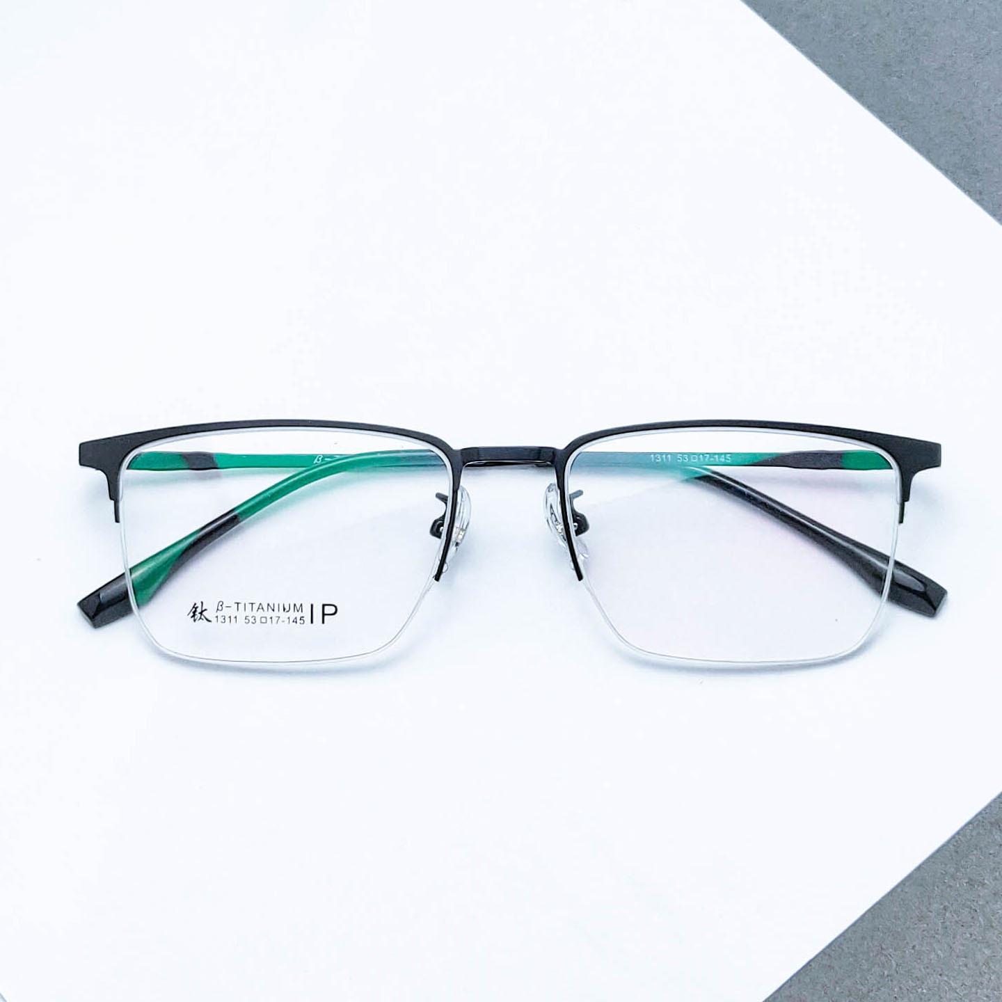 

Мужская стальная кожаная деловая титановая магнитная оправа для очков с бровями, полуоправа, матовая оправа для очков для близорукости, сплав, близорукость, город flat light чёрный