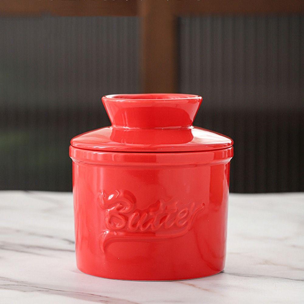 Glossy Finish Ceramic Butter Dish Keep Fresh Butter Holder Perfect Butter Keeper  Home