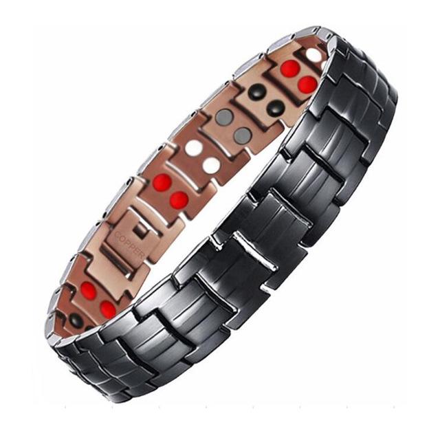 22CMTrendy Pure Copper Magnetic Pain Relief Bracelet for Men Therapy Magnets Bangle Link Chain Women Health Care Jewelry Wholesale