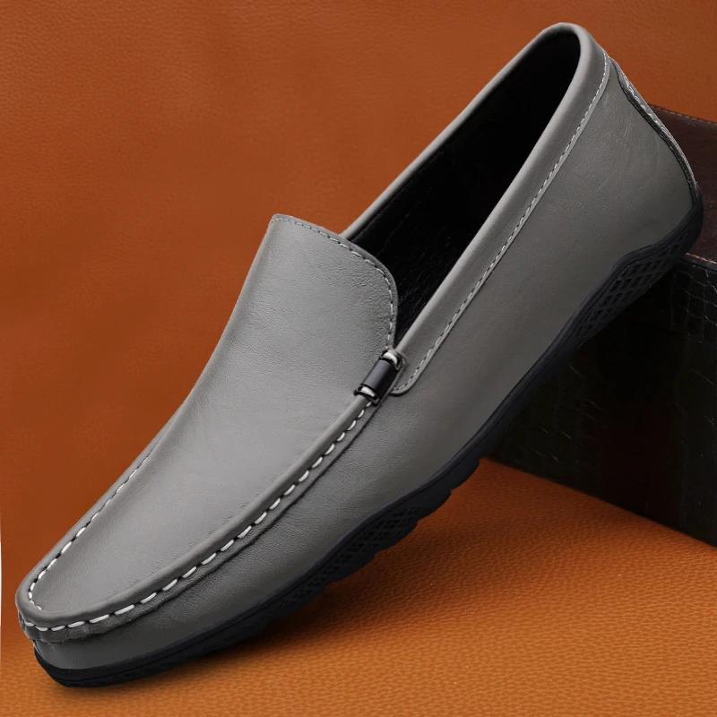 Herren Freizeitschuhe Echtleder Slipper Komfort Herren Fahrschuhe Neue Herrenschuhe Bequem Ultraleicht Outdoor Fahrschuhe