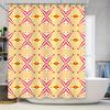 Modern Geometric Shower Curtain With Vibrant Red And Yellow Pattern For Bathroom Decoration 72X84 Inches, Waterproof Fabric, Per