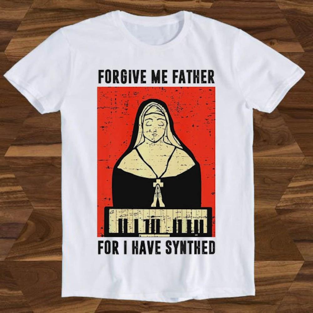 26 Прости меня, Отец, ибо я синтезировал Монахиня Синтезатор Лозунг Шутка Смешной Подарок Унисекс Футболка S