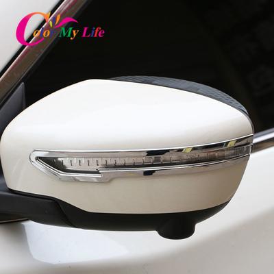 Color My Life Chrome Rearview Mirror Cover Strips Rear View Mirror Protector Trim for Nissan X-trail Xtrail T32 2014-