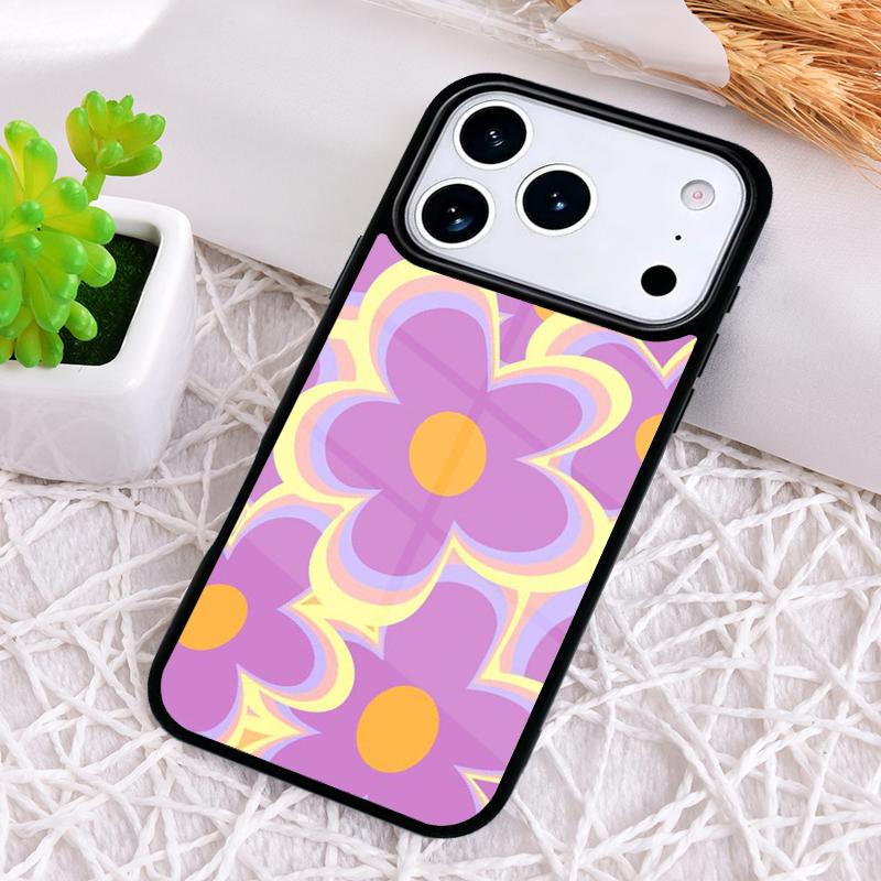 Groovy Flowers Hippie Bohemian Floral Phone Case for iPhone 17 Air 16 15 11 12 14 13 Pro Max Shockproof Cover