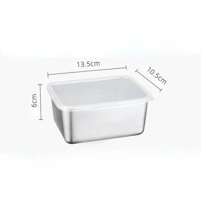 

Food Grade Stainless Steel Refrigerator Storage Box Crisper Container Ingredients Freezer Box Food Freezing Sealed Box Fresh Box