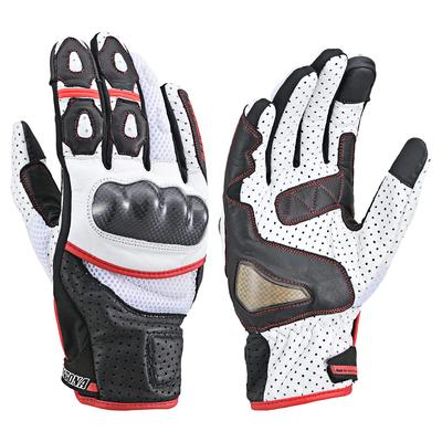 Daytona Motorcycle Gloves Genuine Leather Carbon Protector Smartphone Compatible Sports Mesh Gloves L Size 15974 Spring/Summer (Goat Leather) HBG-053