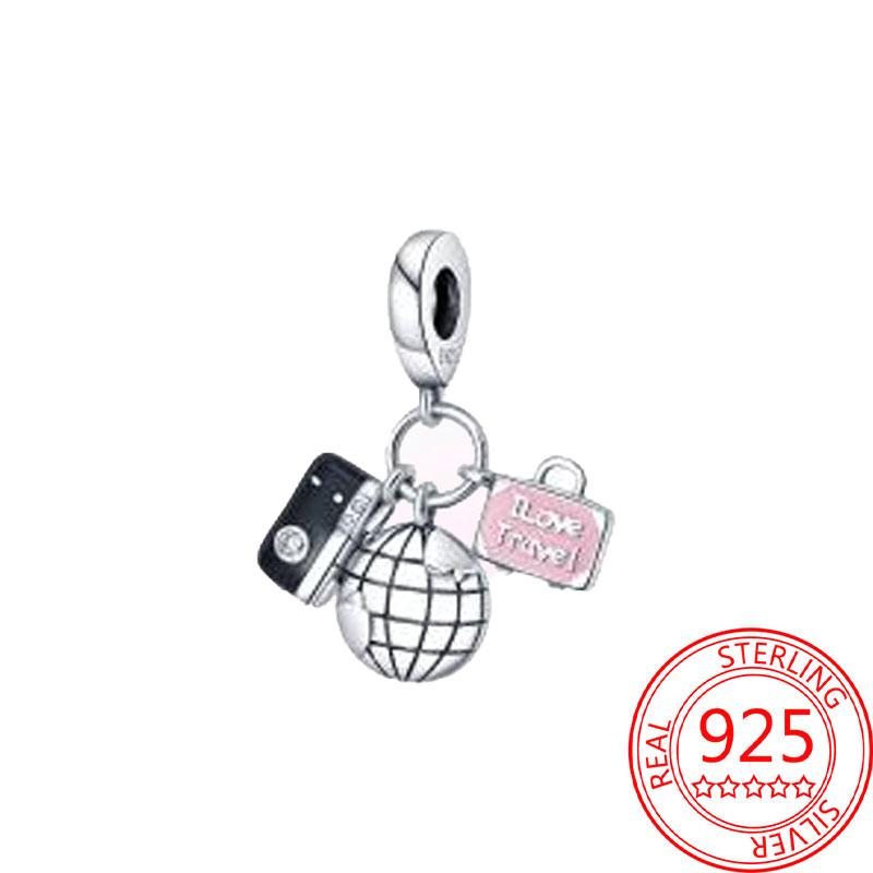 Miedziany Wieża Eiffla Samolot Podróżny Zawieszka Koraliki Pasują do Bransoletki Charm Oryginalnej Dla Kobiet Tworzenie Biżuterii