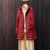 Light down jacket medium and long women's stand-up collar white duck down women's large size slim fashion down jacket