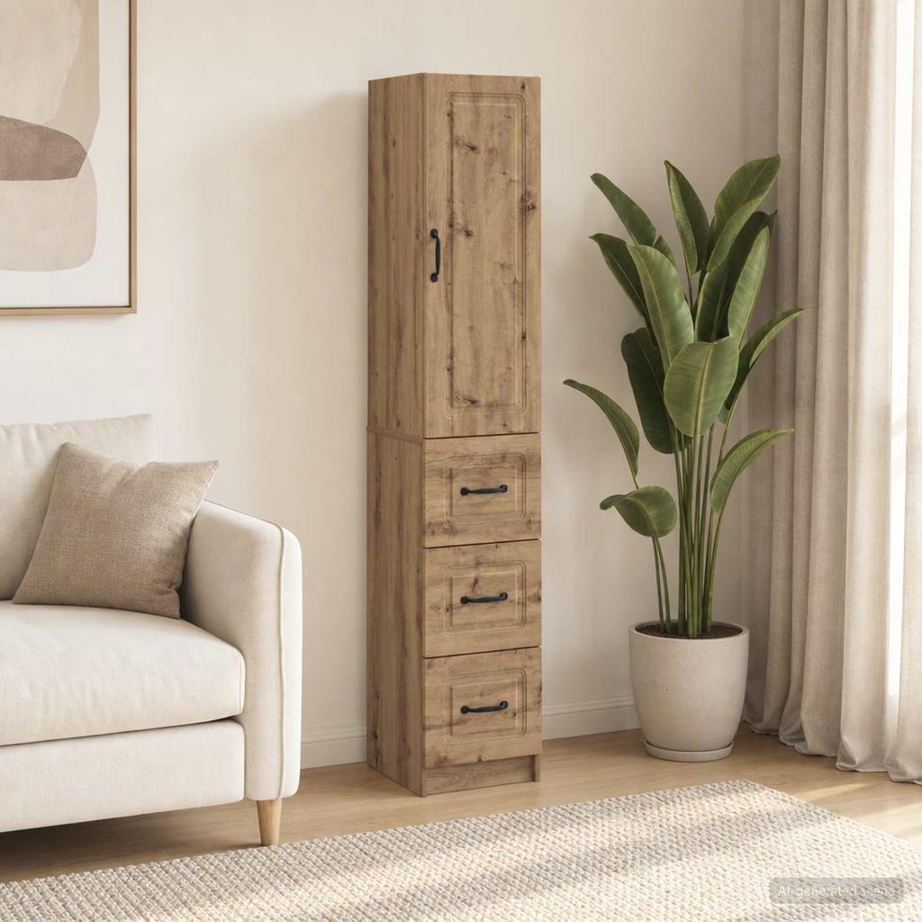 2 Piece Cabinet Set Artisan Oak Finish 33 x 34.5 x 87 cm Particleboard