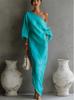2026 Elegant Off-shoulder Printed Women's Summer Dress