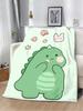 Cute Cartoon Dinosaur Printed Throw Blanket  Soft  Warm  Perfect for Home Travel Picnics  Ideal Birthday Gift