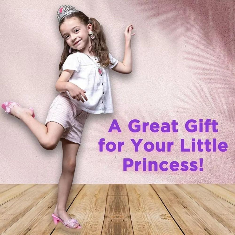 Necklace Crown Girls Jewelry Toys Pretend Play Crystal Shoes Toy Princess Dress Up Toys  Halloween