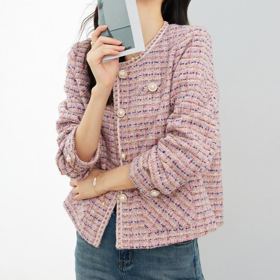 Pink Coat Spring  Autumn Versatile Commuter Korean Version Women's Coat