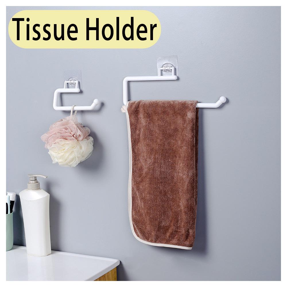 Kitchen Tissue Holder Hanging Toilet Roll Paper Towel Holder Rack Bathroom Organizer Kitchen Cabinet Door Hook Holder Organizer
