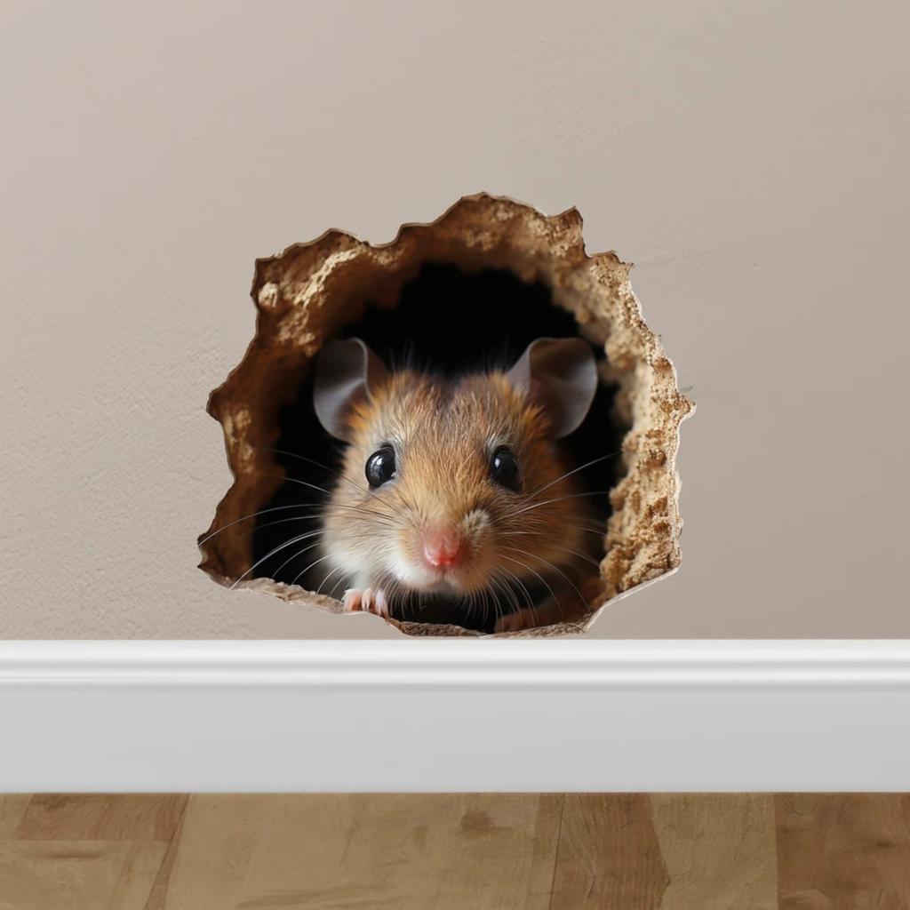 3D Mouse Hole Corner Line Sticker Pvc Self-adhesive Wall Sticker