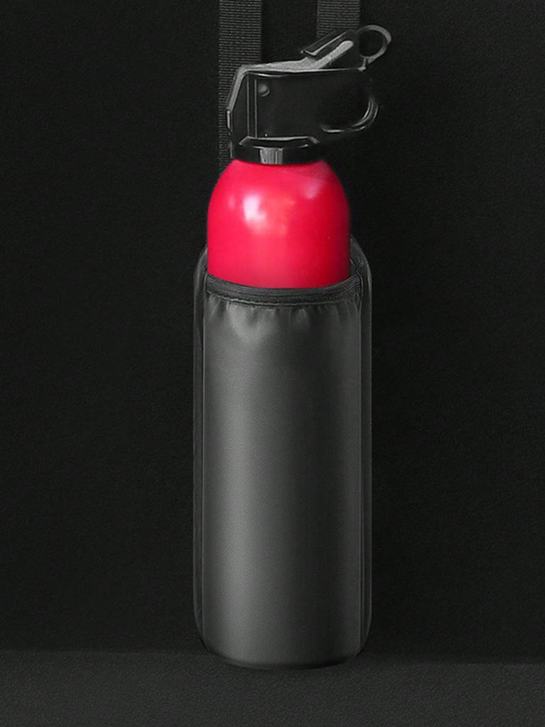 Car Fire Extinguisher Holder - PU Leather Car Storage Sleeve with Hook & Loop Fastener, Universal Fit for Seat Back & Trunk