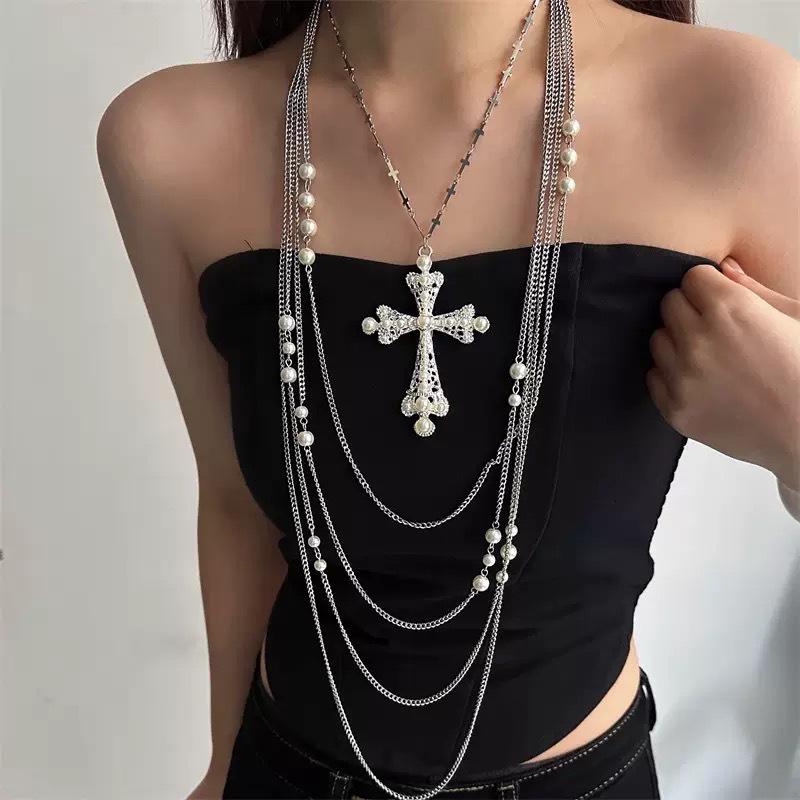 Starburst Double Layer Men's Necklace: Trendy, Light Luxury Hip Hop Style, Unisex Clavicle Chain