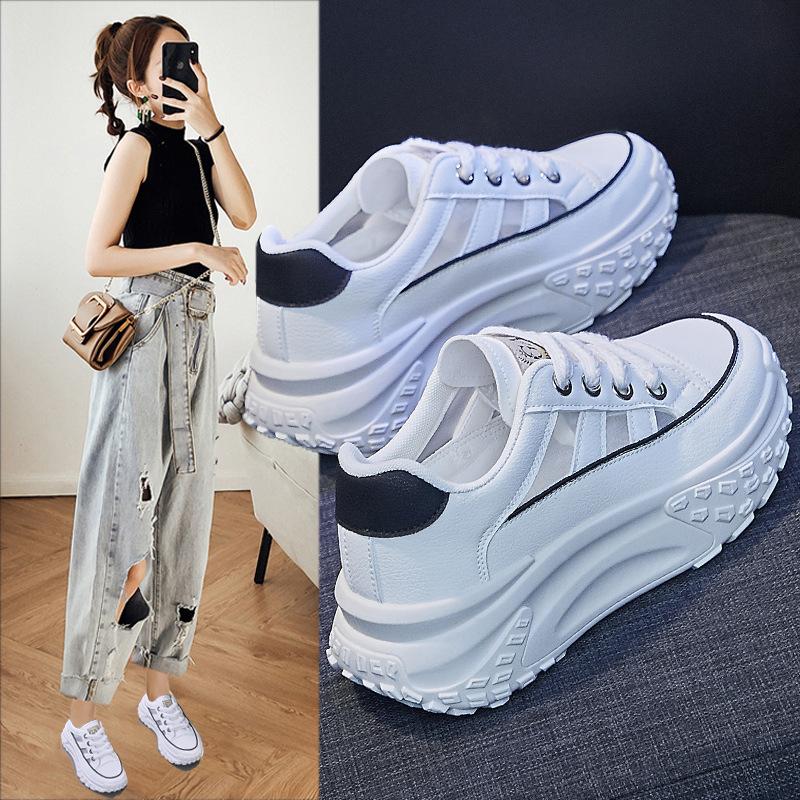 Korean Version of Summer New Dad Women's Shoes Trendy Student Breathable Sports Shoes Thick Sole Height-enhancing Leisure