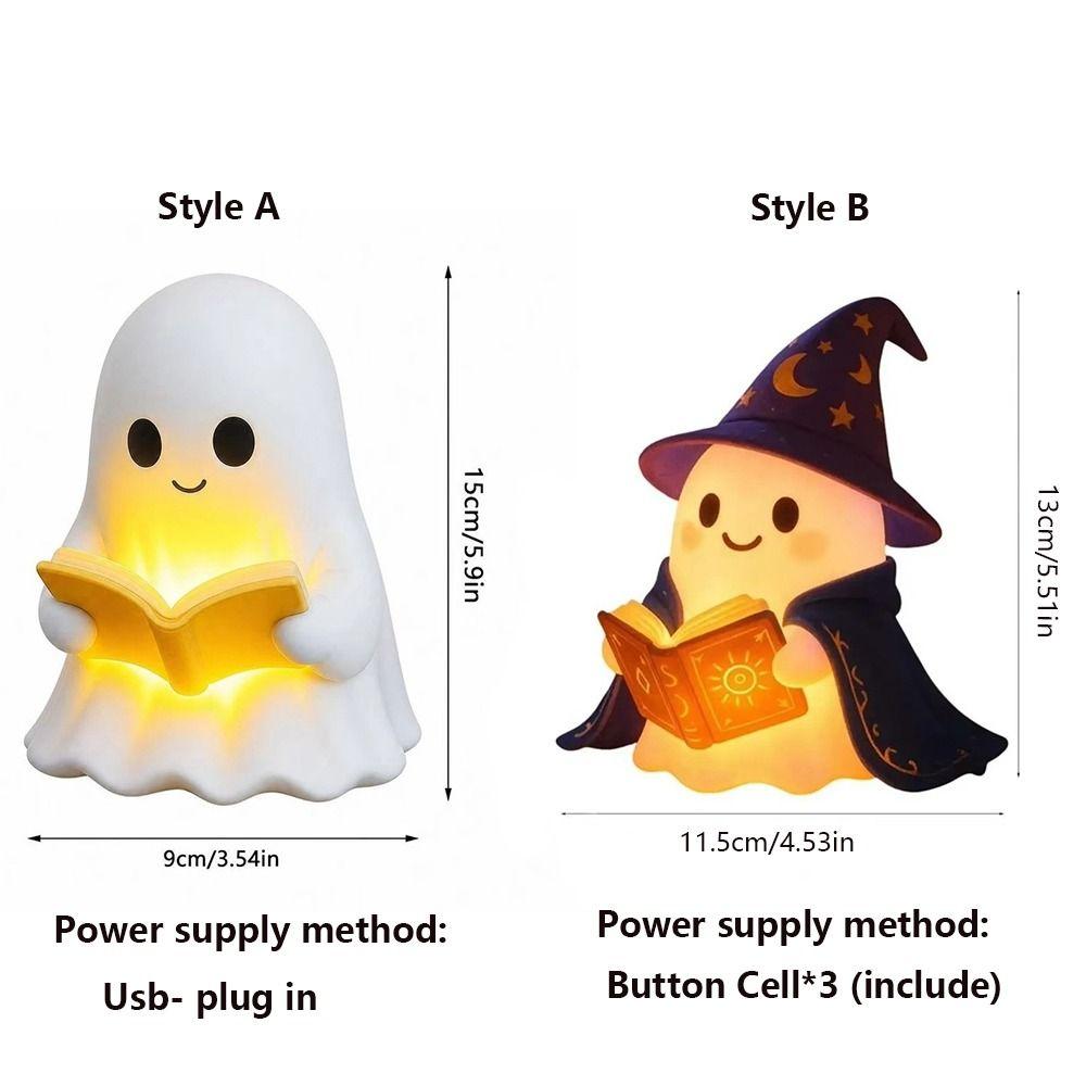 Ghost Design Halloween Decoration Lamp Portable Enchanting Ghost Night Light Bedroom Lighting