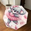 1pc Koala Ballerina Automatic Open/Close Umbrella Compact Folding Umbrella with 8-Rib Shaft for Women/Men, Portable Travel Umbrella,1152S