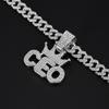 Men Hip Hop Crown CEO Letter Pendant with Cuban Link Chain Necklace For Women Men  Bling Iced Out Rhinestone Necklaces Jewelry