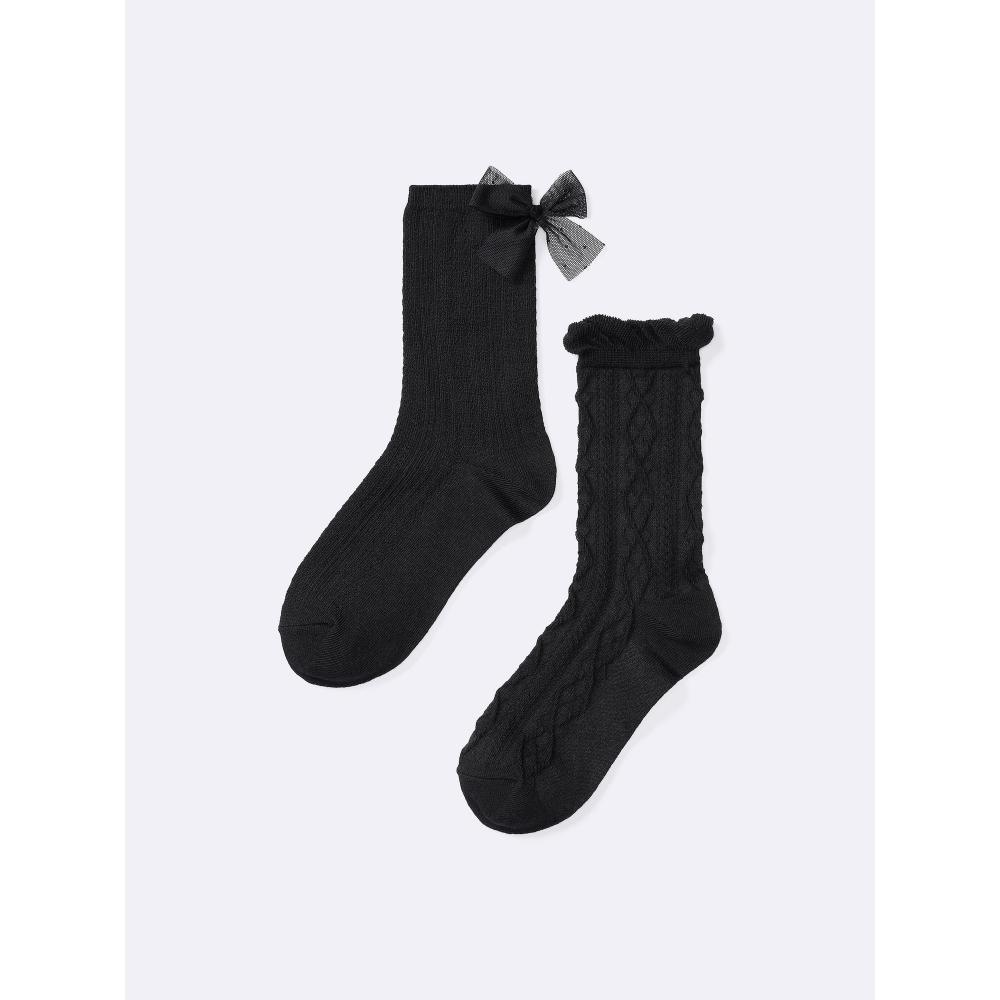 Gu By Uniqlo Kids Socks 2p  Ribbon Float 
