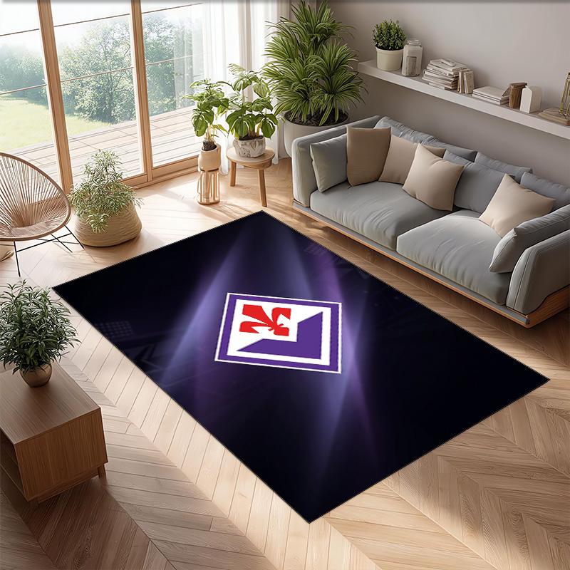 Fiorentina FC Soccer Football Pattern Soft Area Rug Non Slip Indoor Floor Carpet Sports Decor Mat for Bedroom