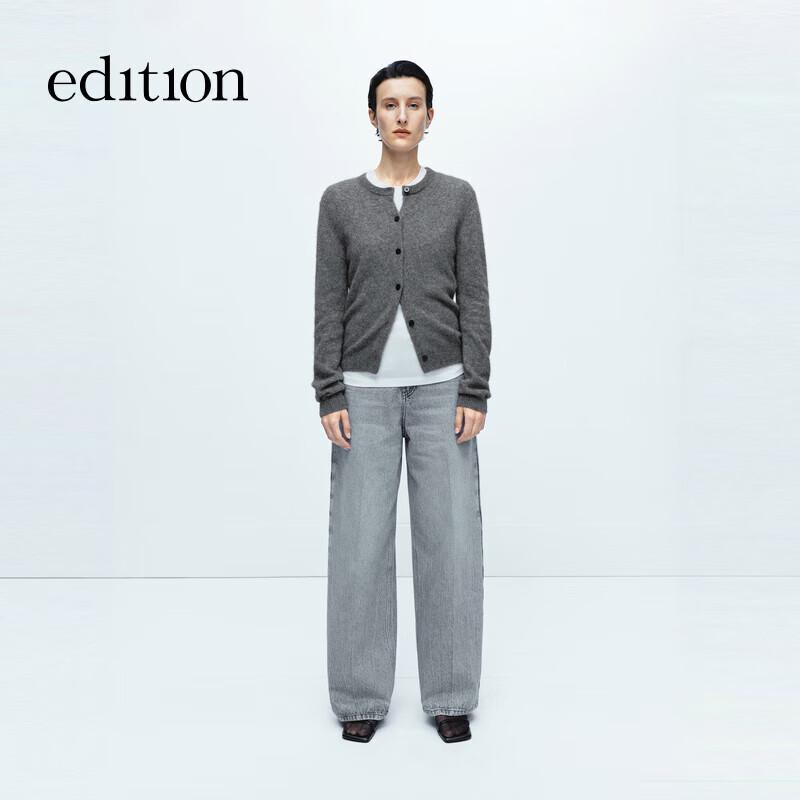 Edition Women's V-Neck Camel Yak Blend Cardigan