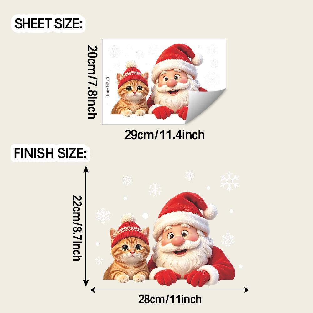 Painted Christmas Bow Bell Window Sticker Self Adhesive Outdoor Balcony Glass Decor