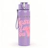 1PC Jesus Loves You Pink Text Art Print 750ml Color Plastic Sports Water Bottle Leakproof Flip Straw Lid Suitable for Sports Office Home Use
