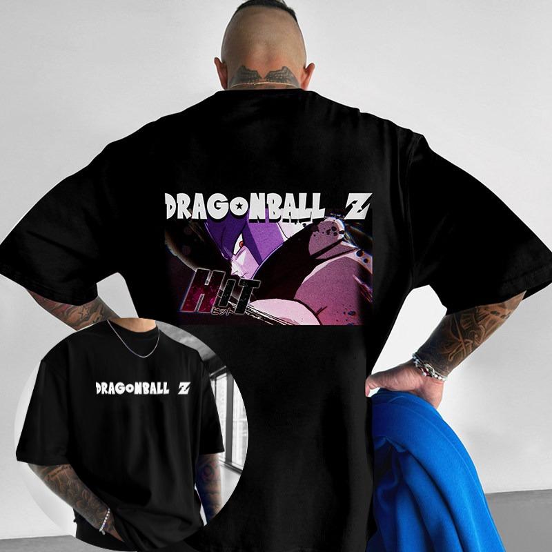 

2026 New Dragon Ball Anime Trendy Casual Printed Heavy Cotton Short Sleeved Tshirt Mens American Top 4XL