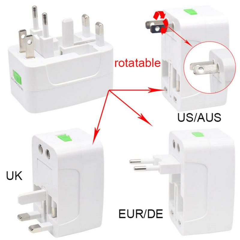 Universal Worldwide Adapter Electric Socket AU UK US EU Plug Adaptor Travel Wall Charger AC Power